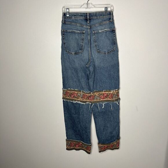 Upcycled Jeans Womens 4 Tapestry Boho Festival High Rise Art To Wear Retro - Picture 13 of 13
